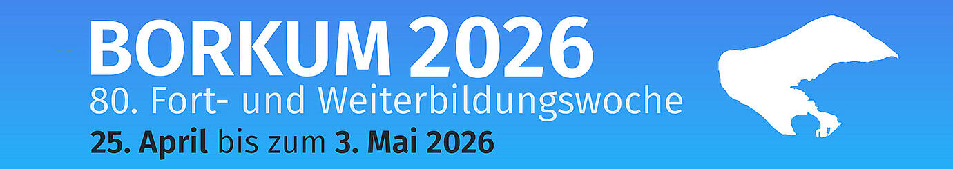 Werbebeanner mit dem Termin für die 79. Fortbildungswoche auf Borkum.