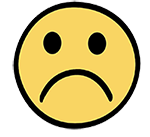 Trauriges Gesicht als Symbol.