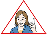 Warnsymbol mit Frau.