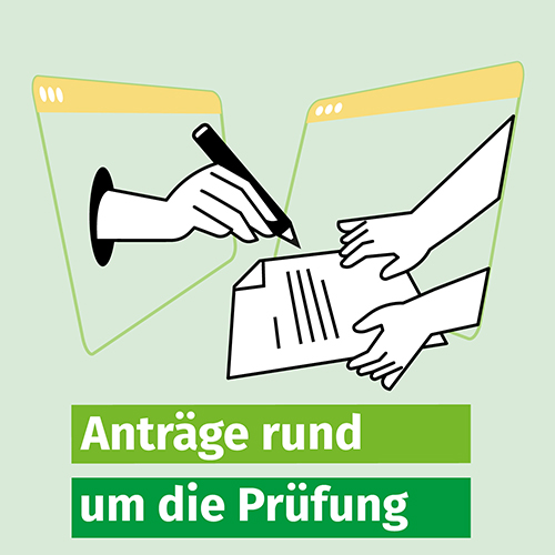 Illustration zu Anträgen rund um die Prüfung.