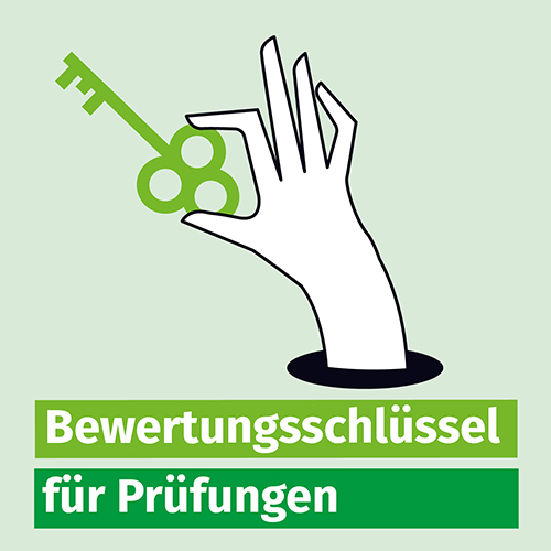 Illustration zum Bewertungsschlüssel für Prüfungen.