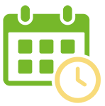 SYmbol Kalender und Uhr