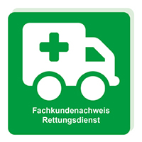 Hier gelangen Sie zum Menüpunkt Fachkundenachweis Rettungsdienst.